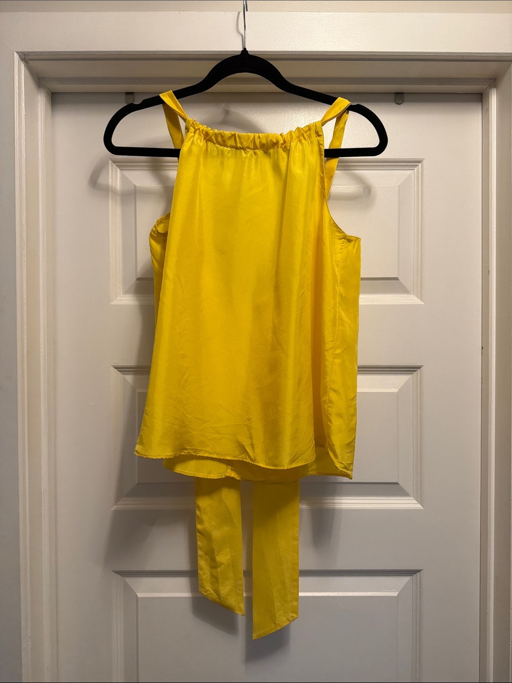 Banana Republic Yellow Silk Halter Tie-Back Tank